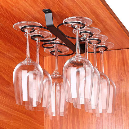 Metal Wine Glass Rack 4812 Cup Stemware Hanging Holder For Cabinets Bars Kitchens 1