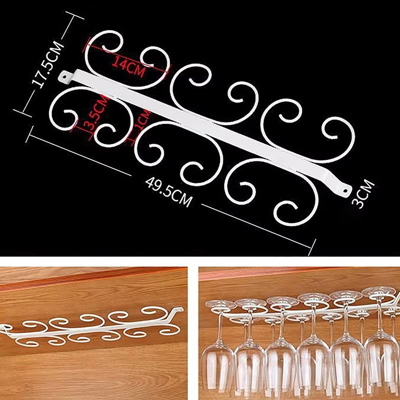 Metal Wine Glass Rack 4812 Cup Stemware Hanging Holder For Cabinets Bars Kitchens 2