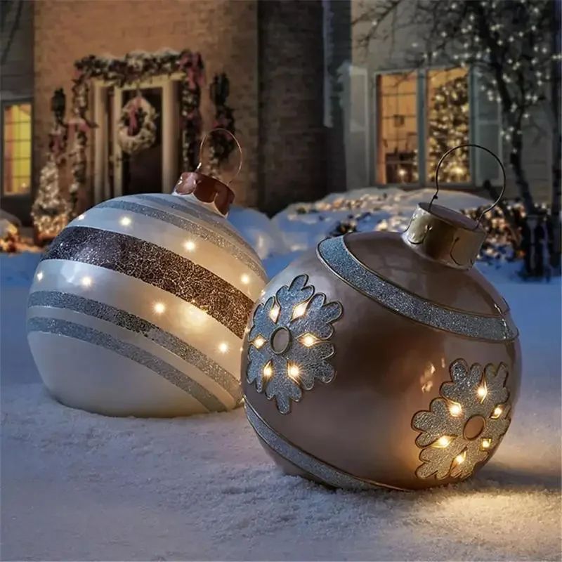 Outdoor Christmas Inflatable Decor Ball – 60cm Giant PVC Ornament for Holiday Decor