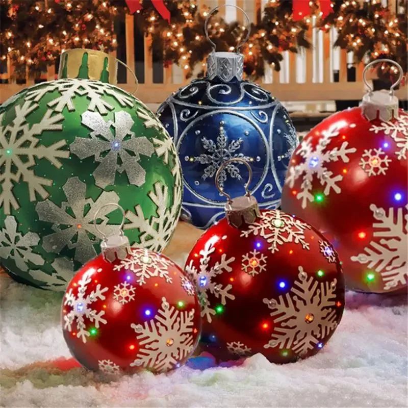 Outdoor Christmas Inflatable Decor Ball  60cm Giant PVC Ornament For Holiday Decor 1