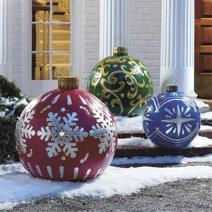 Outdoor Christmas Inflatable Decor Ball  60cm Giant PVC Ornament For Holiday Decor 4