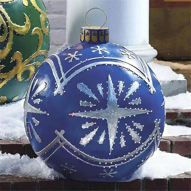 Outdoor Christmas Inflatable Decor Ball  60cm Giant PVC Ornament For Holiday Decor 18