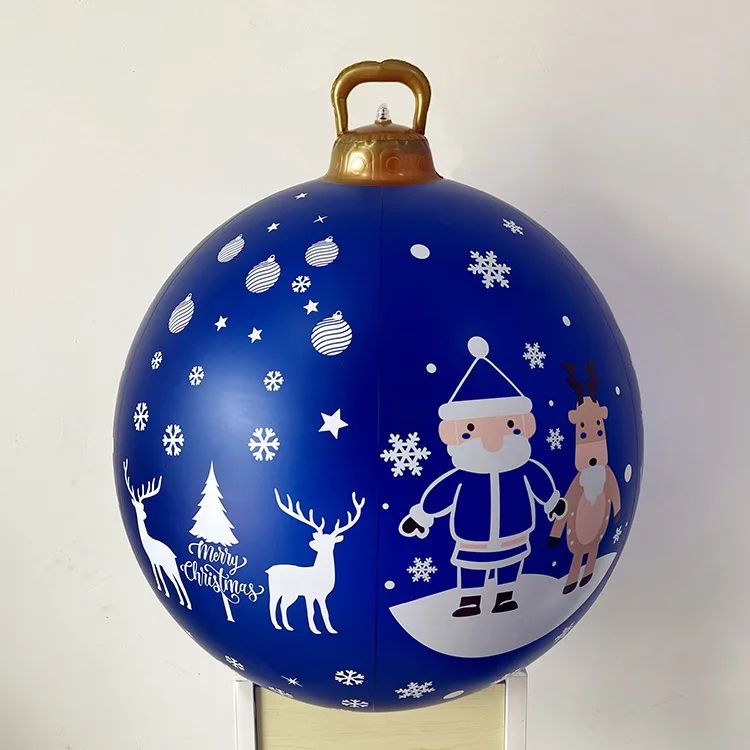 Outdoor Christmas Inflatable Decor Ball  60cm Giant PVC Ornament For Holiday Decor 25