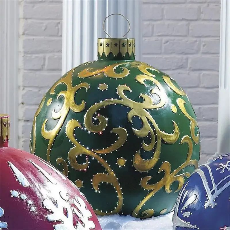Outdoor Christmas Inflatable Decor Ball  60cm Giant PVC Ornament For Holiday Decor 10