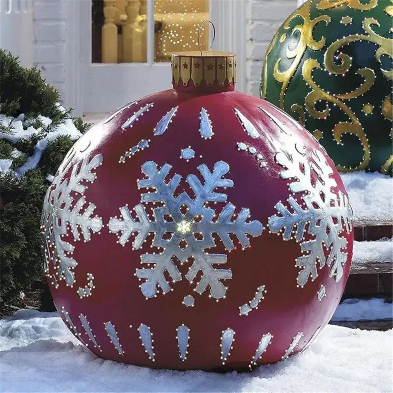 Outdoor Christmas Inflatable Decor Ball  60cm Giant PVC Ornament For Holiday Decor 11