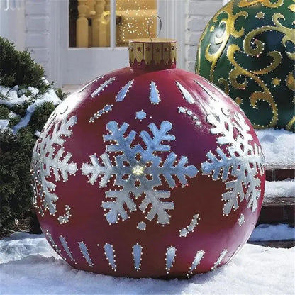 Outdoor Christmas Inflatable Decor Ball  60cm Giant PVC Ornament For Holiday Decor 11