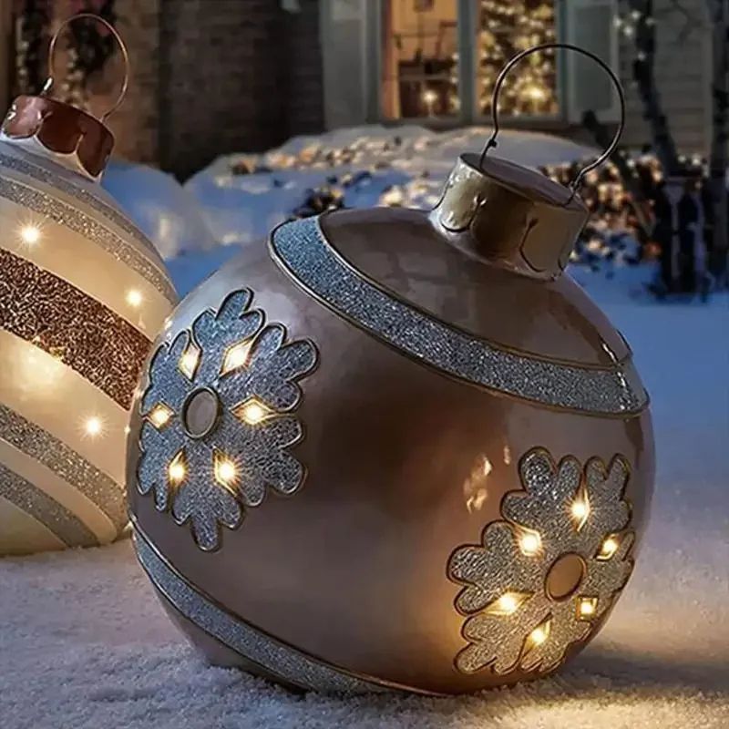 Outdoor Christmas Inflatable Decor Ball  60cm Giant PVC Ornament For Holiday Decor 14