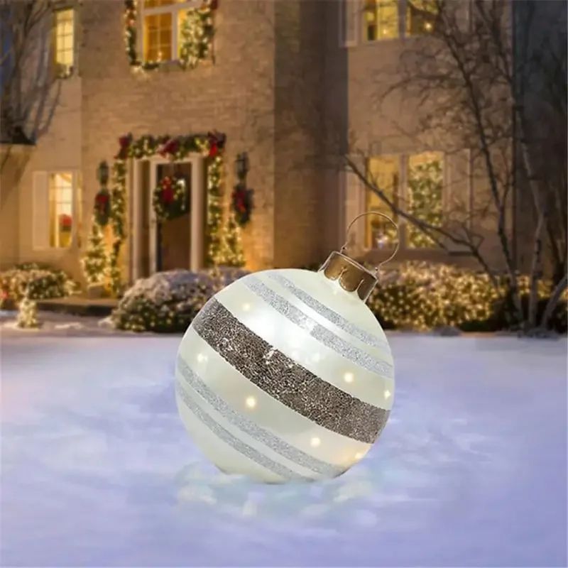 Outdoor Christmas Inflatable Decor Ball  60cm Giant PVC Ornament For Holiday Decor 16