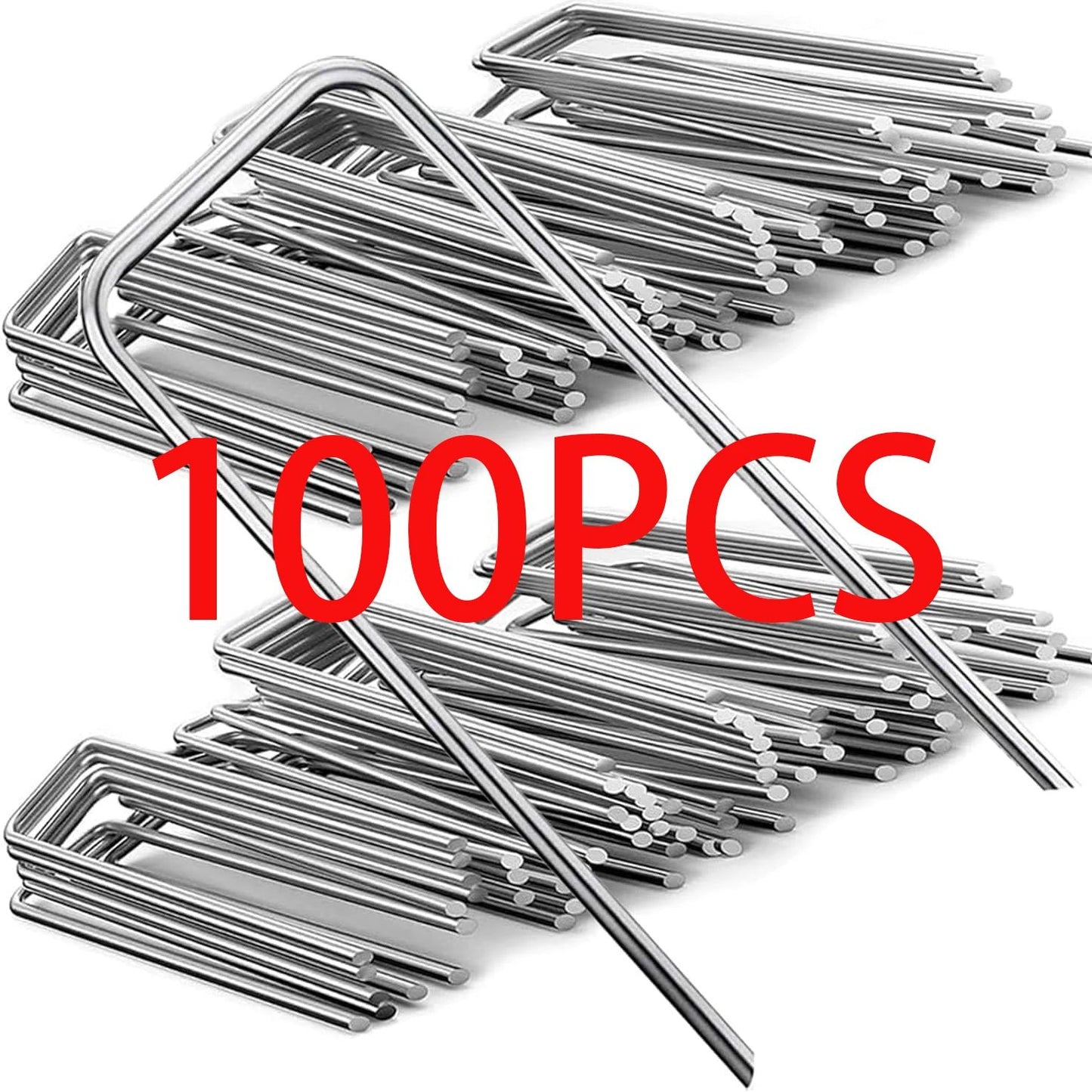 U-Type Galvanized Turf Staples – Landscape Sod Pins for Securing Artificial Grass & Garden Fencing