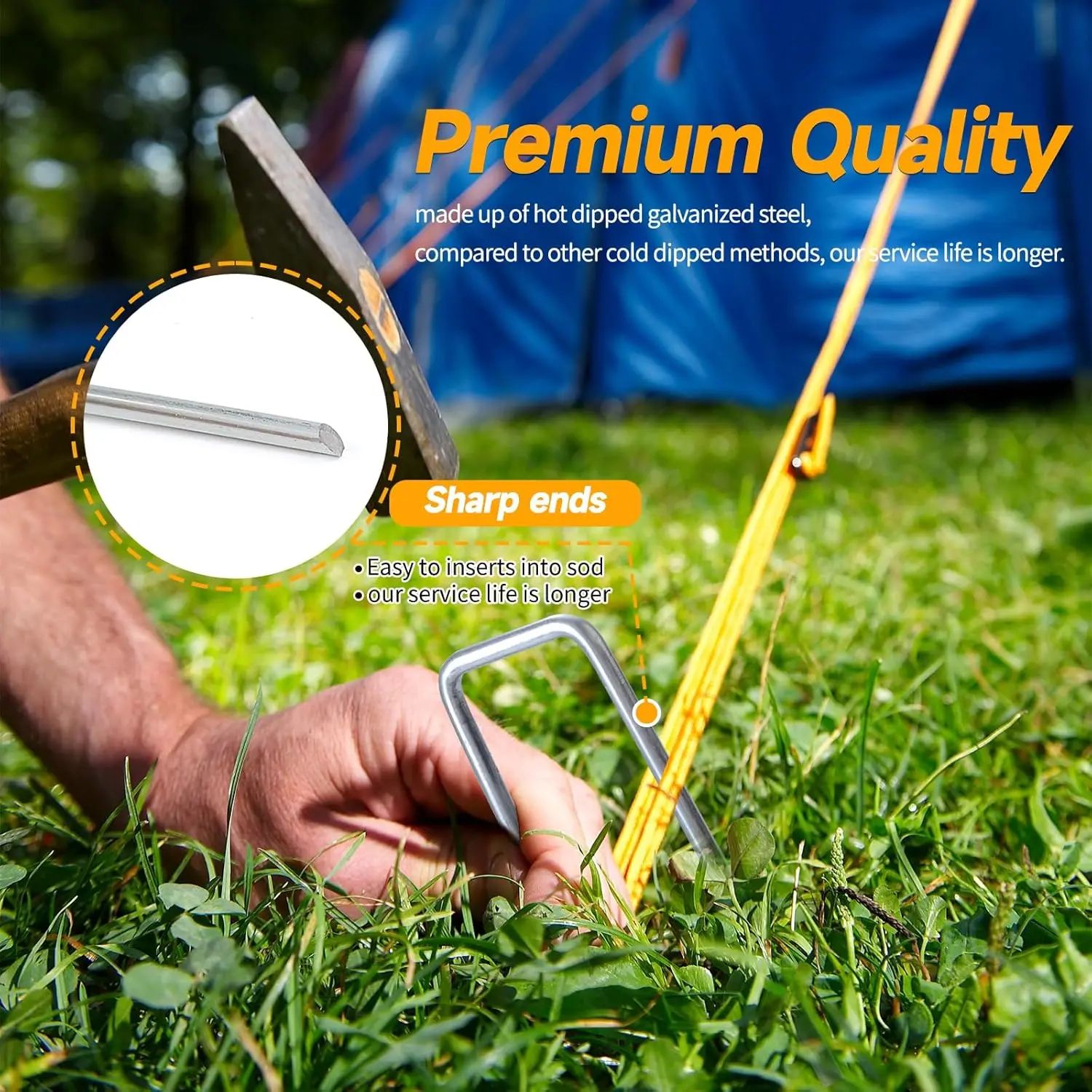 UType Galvanized Turf Staples  Landscape Sod Pins For Securing Artificial Grass  Garden Fencing 2