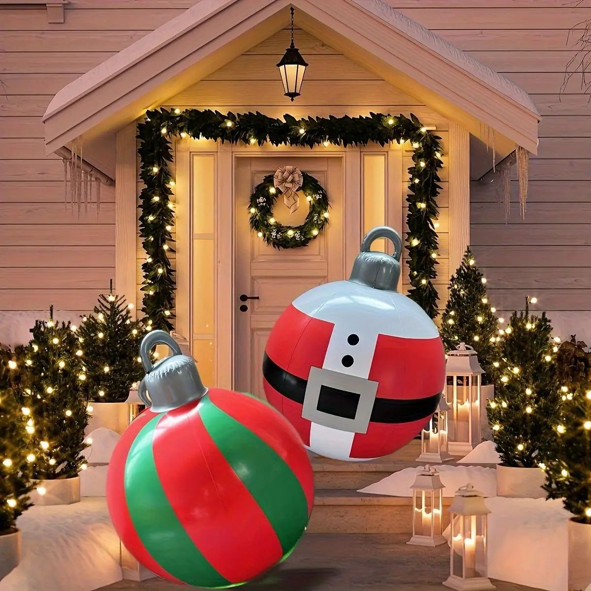 40cm Inflatable Christmas Ball  PVC BlowUp Ornament For Outdoor  Indoor Decor 1