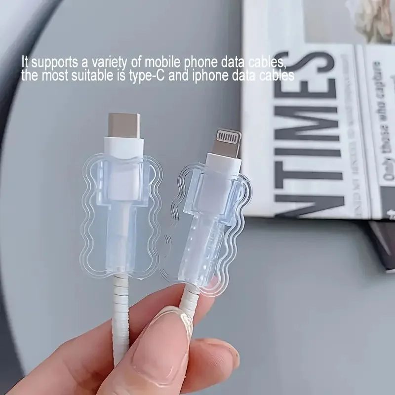 ClearGuard 10Pack Cable Protection Sleeves  Durable AntiBreak Charging Cord Protectors For Apple  A 3