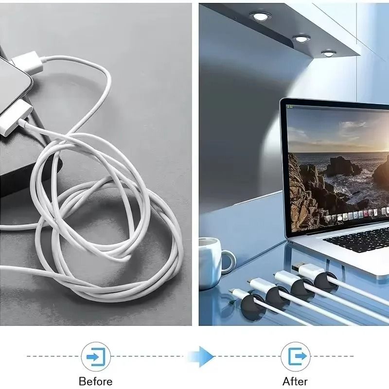 Mini Cable Winder Organizer Set USB Cable Clips Desk Wire Holder 1