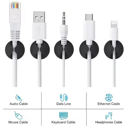 Mini Cable Winder Organizer Set USB Cable Clips Desk Wire Holder