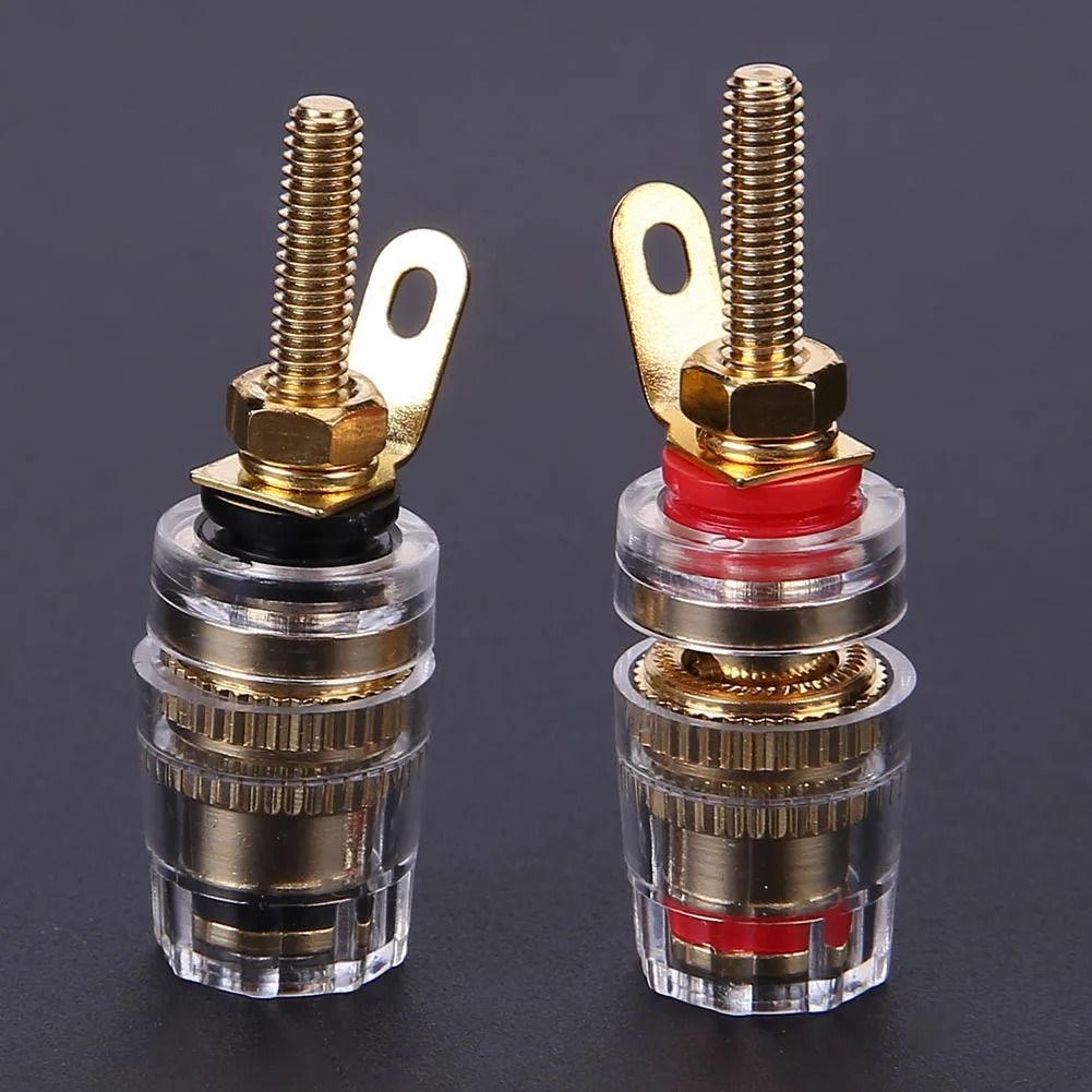 4mm Brass Speaker Binding Post Terminals for Banana Plugs 2 Piece Set