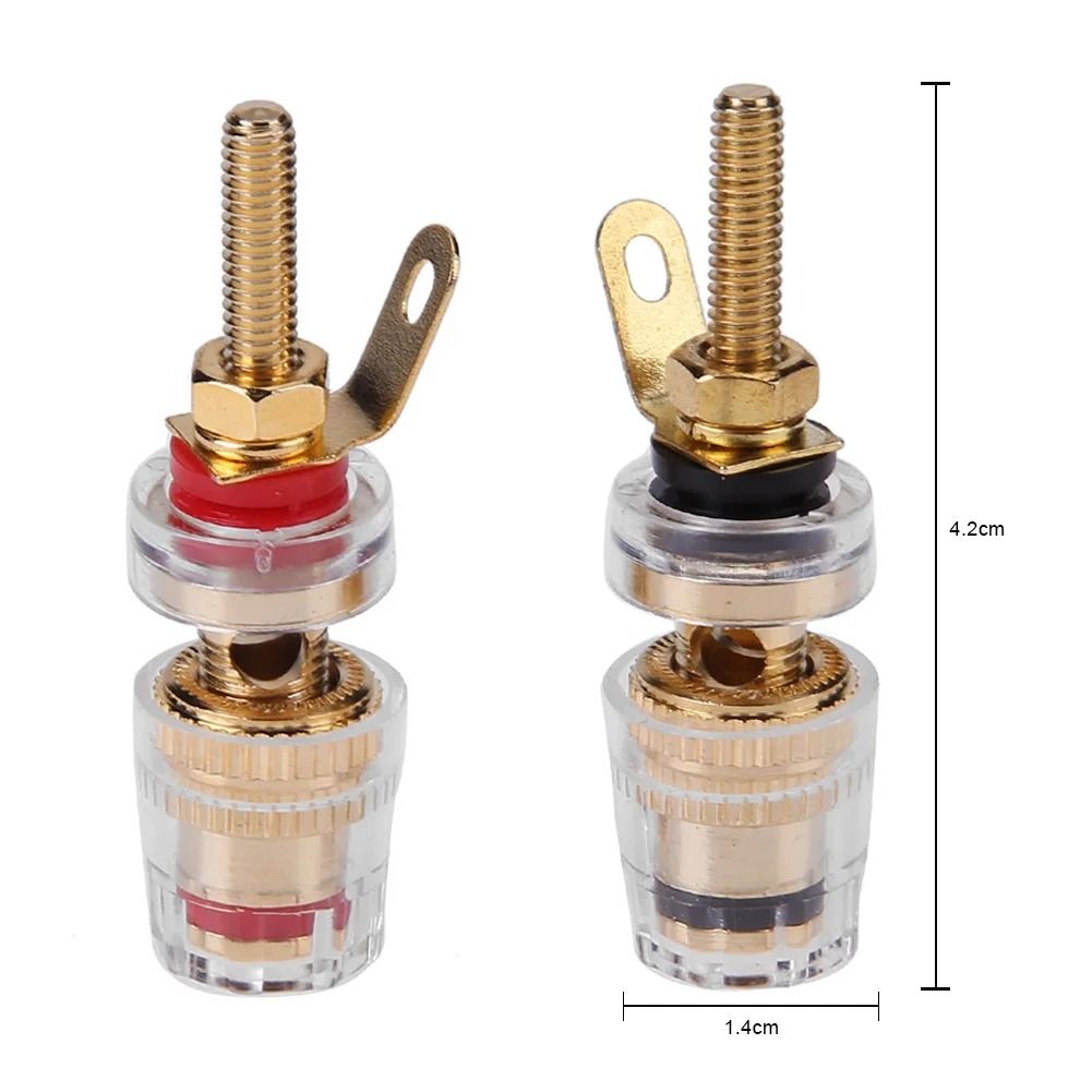 4mm Brass Speaker Binding Post Terminals For Banana Plugs 2 Piece Set 3