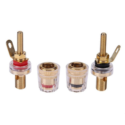 4mm Brass Speaker Binding Post Terminals For Banana Plugs 2 Piece Set 4