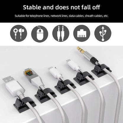 Self Adhesive Adjustable Cable Clips Wire Clamps Organizer Set 50 Piece 3