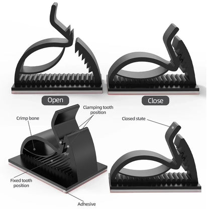 Self Adhesive Adjustable Cable Clips Wire Clamps Organizer Set 50 Piece 4