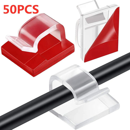 Self Adhesive Adjustable Cable Clips Wire Clamps Organizer Set 50 Piece 8