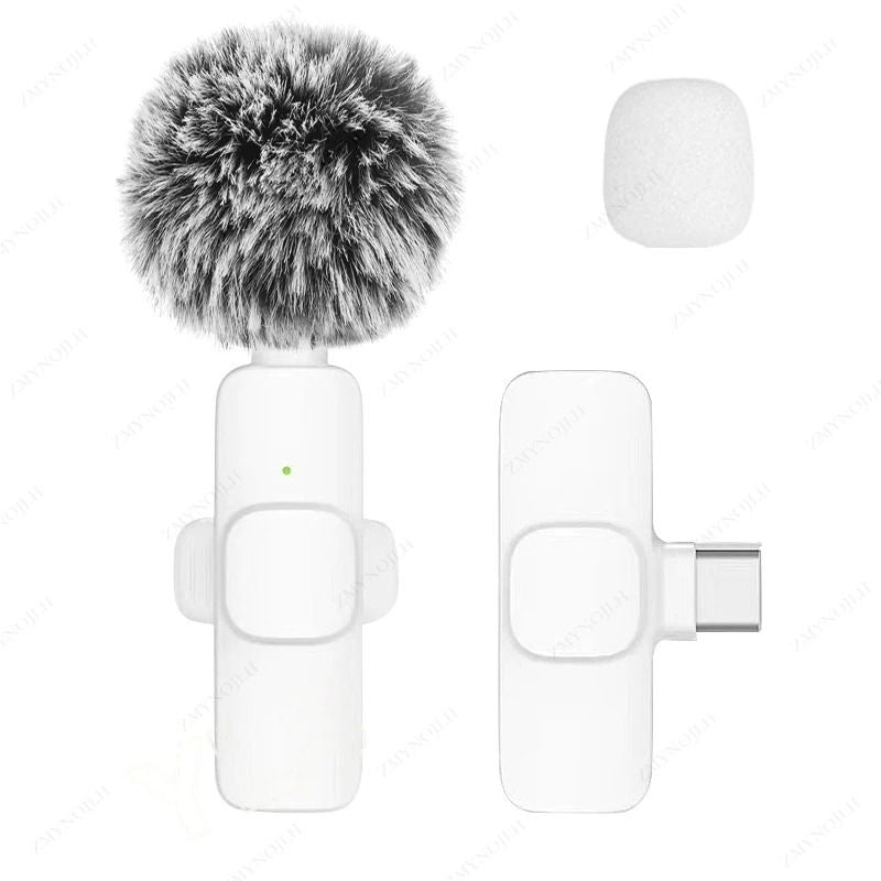 Wireless Lavalier Microphone Portable Mini Audio Recording Mic For Phone And Camera 7