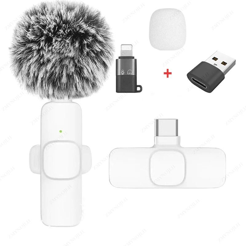 Wireless Lavalier Microphone Portable Mini Audio Recording Mic For Phone And Camera 9