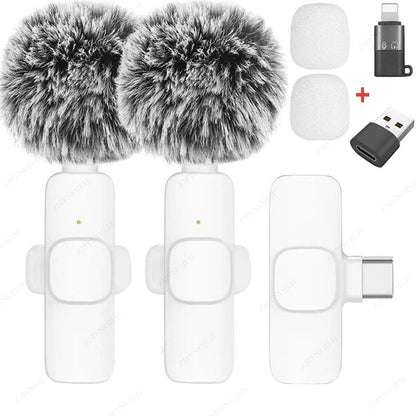 Wireless Lavalier Microphone Portable Mini Audio Recording Mic For Phone And Camera 12