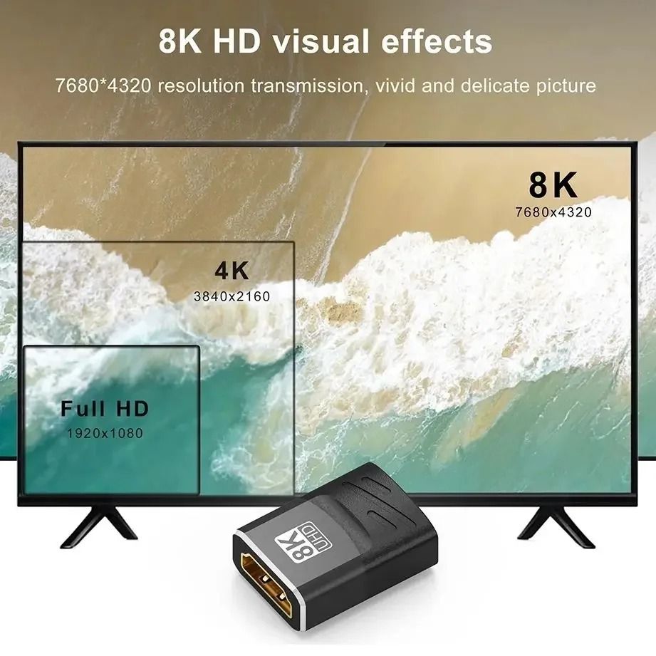 8K HDMI Extender Female To Female Cable Adapter Connector 4