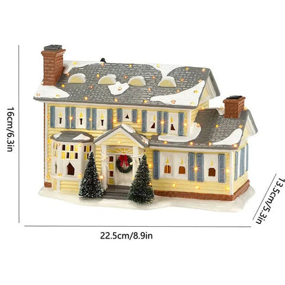 Mini Christmas Resin House Decoration  Santa Claus Figurines  Lighted Holiday Village Decor 6