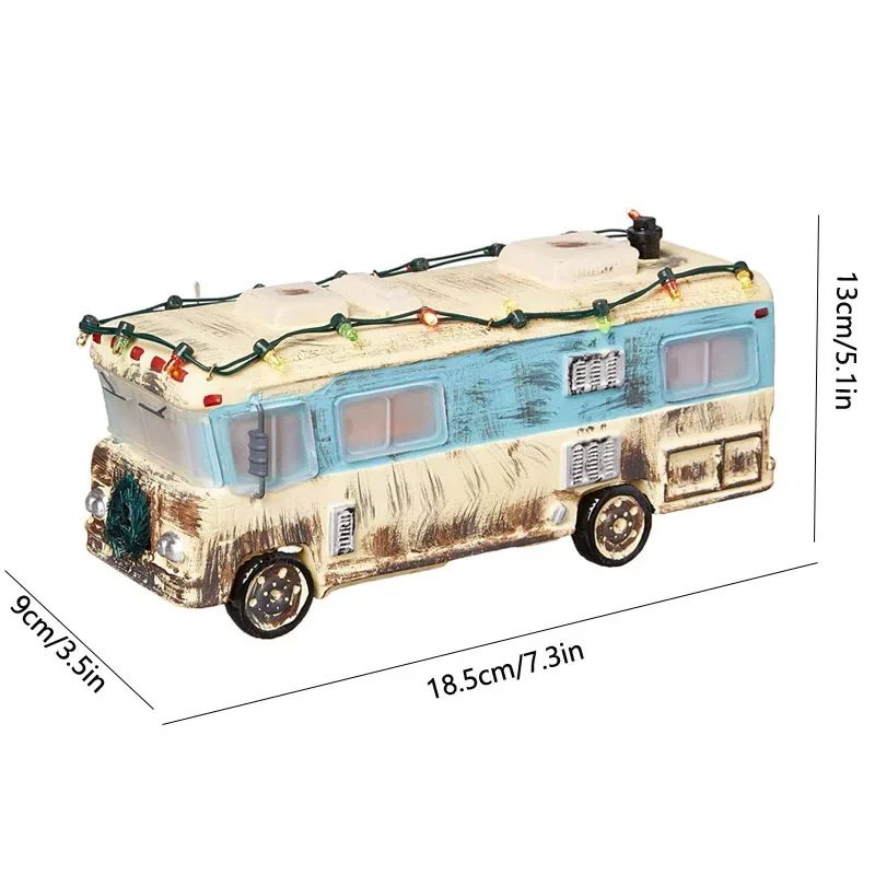 Mini Christmas Resin House Decoration  Santa Claus Figurines  Lighted Holiday Village Decor 7