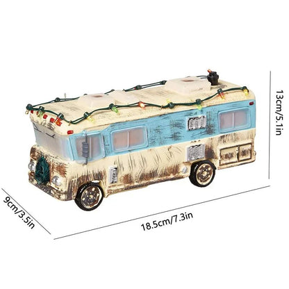 Mini Christmas Resin House Decoration  Santa Claus Figurines  Lighted Holiday Village Decor 7