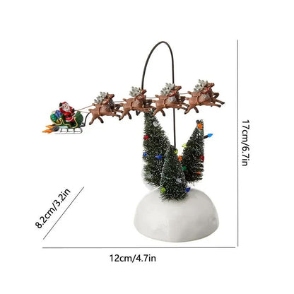 Mini Christmas Resin House Decoration  Santa Claus Figurines  Lighted Holiday Village Decor 9