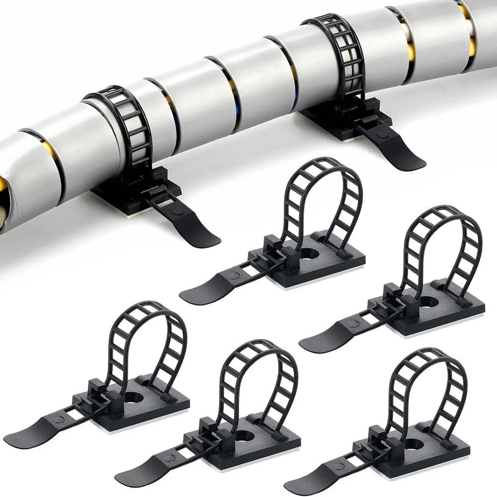 Cable Tie Wire Management Clips Adjustable Cable Organizer Set 10 Piece