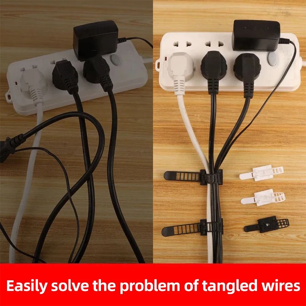 Cable Tie Wire Management Clips Adjustable Cable Organizer Set 10 Piece 4