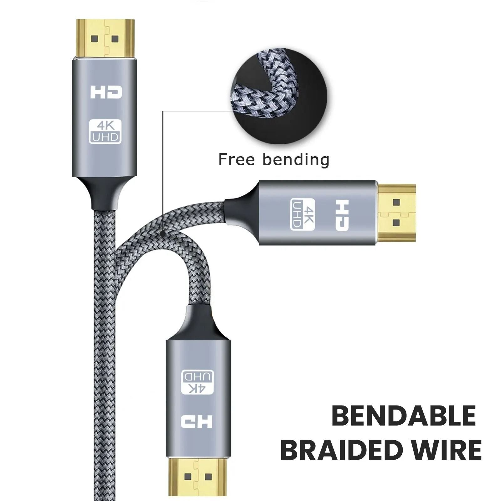 HDMI Cable 20 4K High Speed Ethernet Cable For TV Gaming And Streaming 3