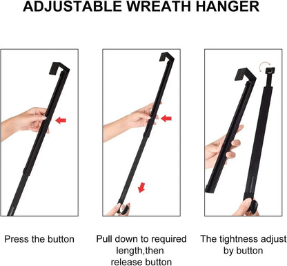 Adjustable OvertheDoor Wreath Hanger  Metal Hook For Christmas Halloween  Easter Decor 4