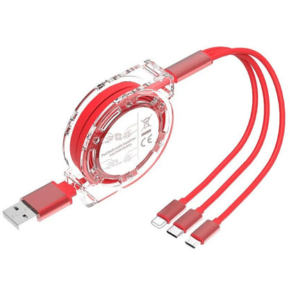 3 In 1 Retractable USB Charging Cable Fast Charger For IPhone Android And Type C Devices 6