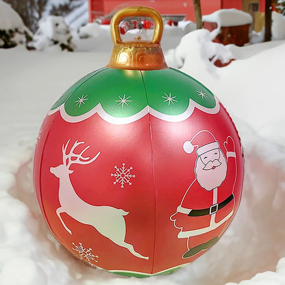 60cm Inflatable Christmas Candy Ball  PVC Santa  Tree Ornament For Outdoor Holiday Decor 1