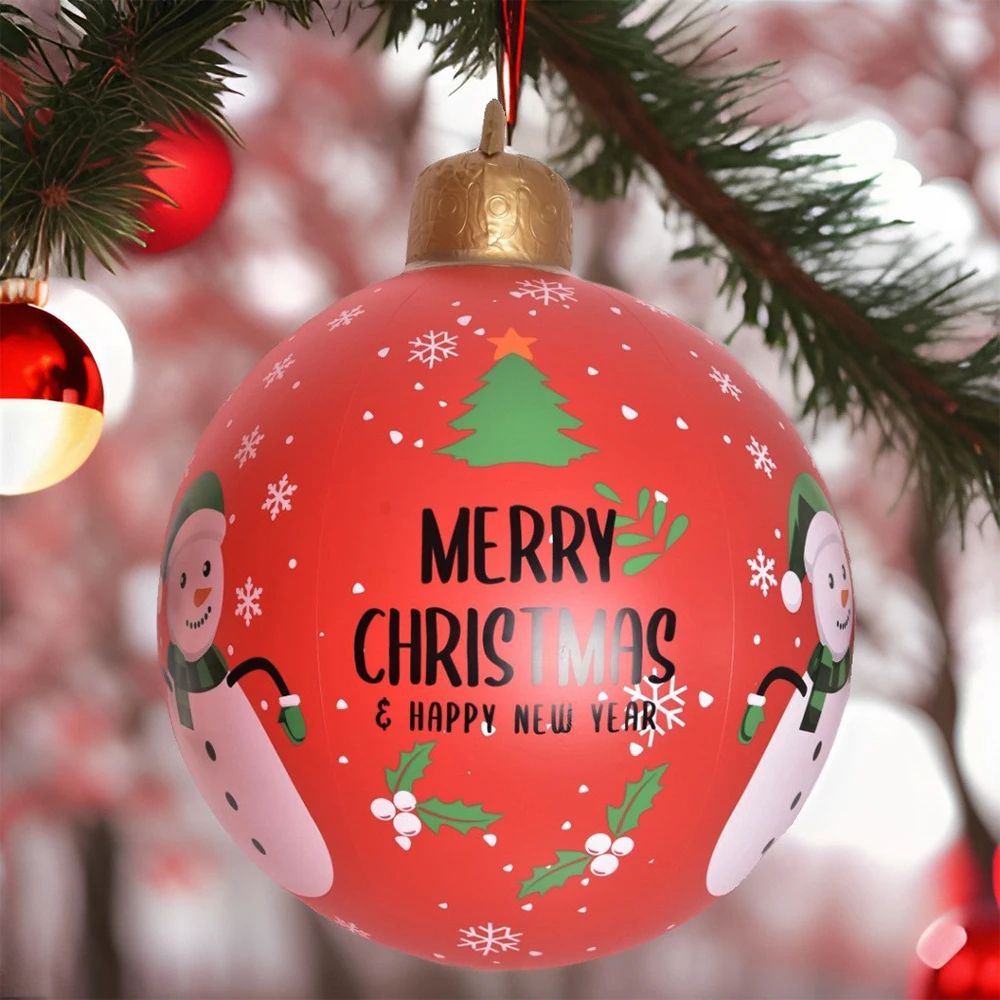 60cm Inflatable Christmas Candy Ball  PVC Santa  Tree Ornament For Outdoor Holiday Decor 6