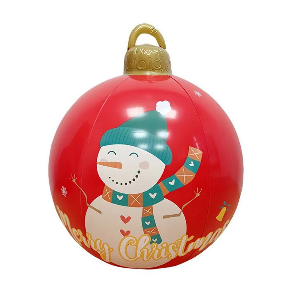 60cm Inflatable Christmas Candy Ball  PVC Santa  Tree Ornament For Outdoor Holiday Decor 7