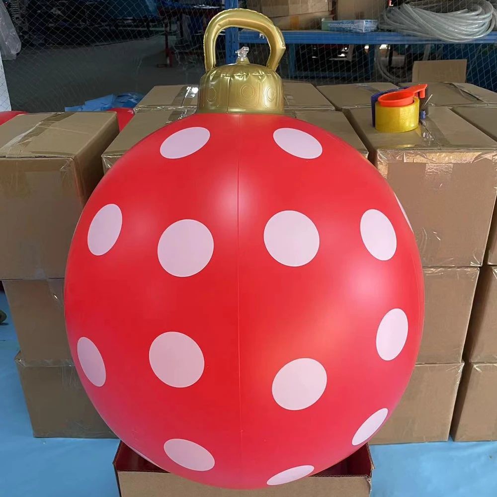 60cm Inflatable Christmas Candy Ball  PVC Santa  Tree Ornament For Outdoor Holiday Decor 9
