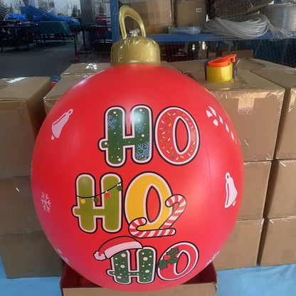 60cm Inflatable Christmas Candy Ball  PVC Santa  Tree Ornament For Outdoor Holiday Decor 10