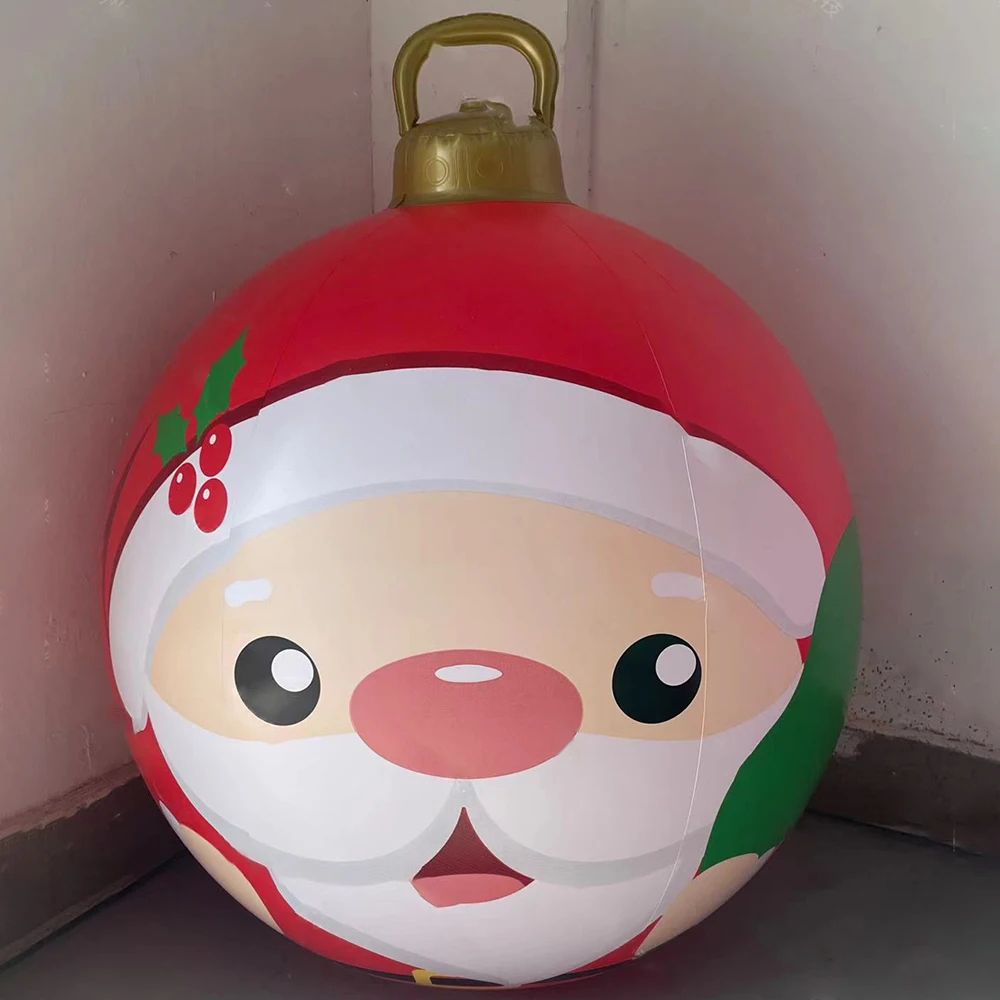 60cm Inflatable Christmas Candy Ball  PVC Santa  Tree Ornament For Outdoor Holiday Decor 13