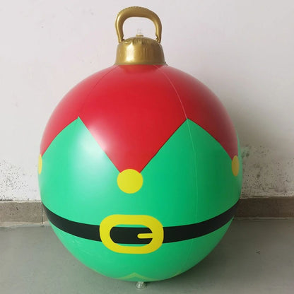 60cm Inflatable Christmas Candy Ball  PVC Santa  Tree Ornament For Outdoor Holiday Decor 15