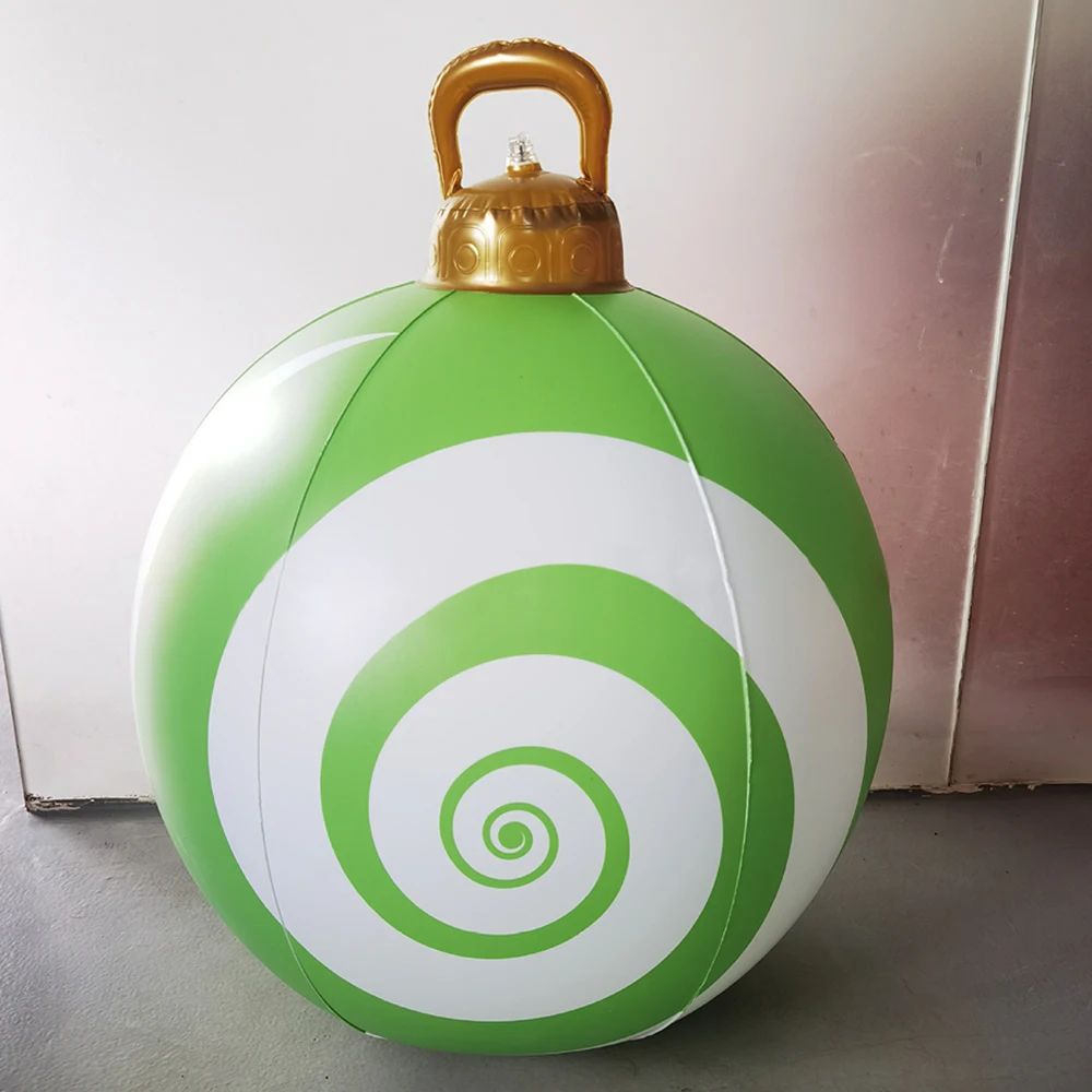 60cm Inflatable Christmas Candy Ball  PVC Santa  Tree Ornament For Outdoor Holiday Decor 19