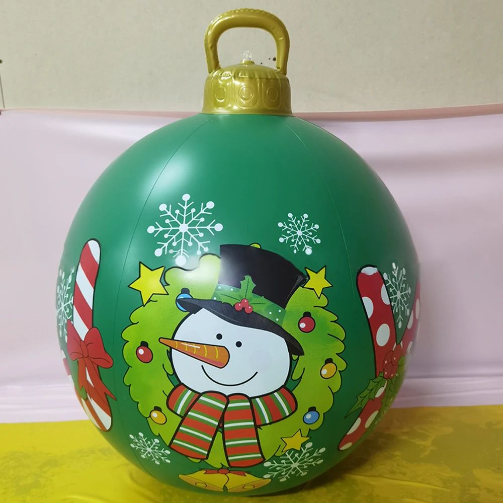 60cm Inflatable Christmas Candy Ball  PVC Santa  Tree Ornament For Outdoor Holiday Decor 20