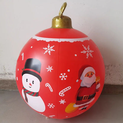 60cm Inflatable Christmas Candy Ball  PVC Santa  Tree Ornament For Outdoor Holiday Decor 22