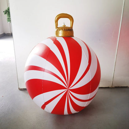 60cm Inflatable Christmas Candy Ball  PVC Santa  Tree Ornament For Outdoor Holiday Decor 23