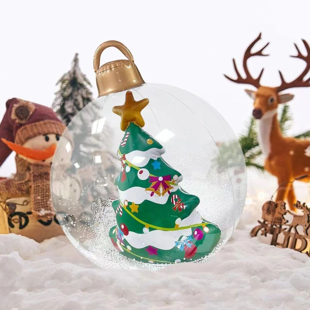 60cm Inflatable Christmas Candy Ball  PVC Santa  Tree Ornament For Outdoor Holiday Decor 25