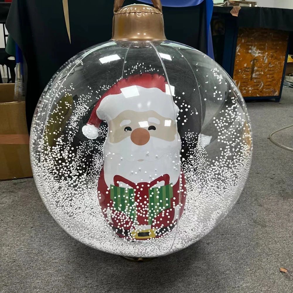 60cm Inflatable Christmas Candy Ball  PVC Santa  Tree Ornament For Outdoor Holiday Decor 26
